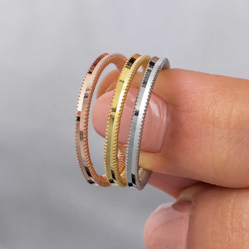 Gümüş 3 Renk Ajda Kadın Yüzük SL7352