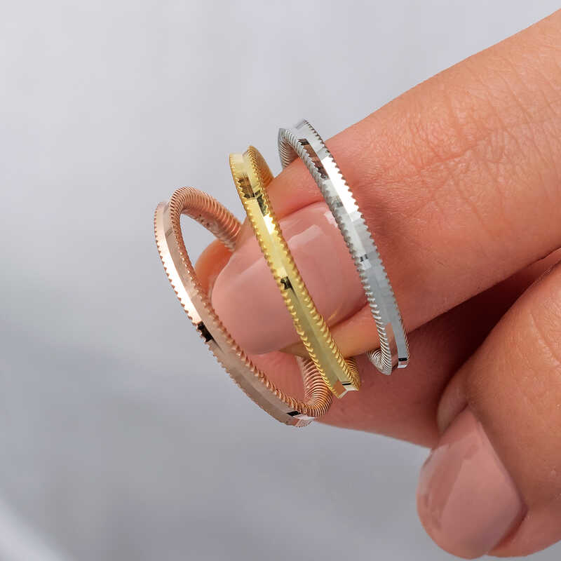 Gümüş 3 Renk Ajda Kadın Yüzük SL7352