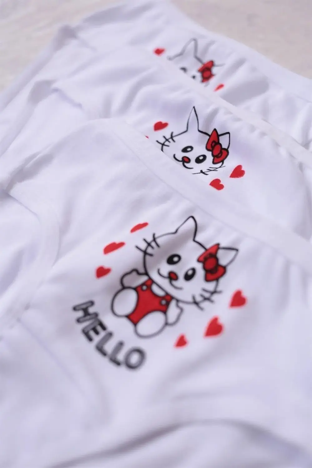 Gümüş 3'lü Kız Çocuk Hello Kitty Desenli Slip Külot