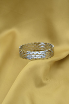 Tükkan Accessories Gümüş 4 Sira Arpa Desen Kelepçe Çelik Bileklik-Keztçbi38