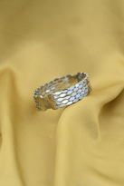 Tükkan Accessories Gümüş 4 Sira Arpa Desen Kelepçe Çelik Bileklik-Keztçbi38