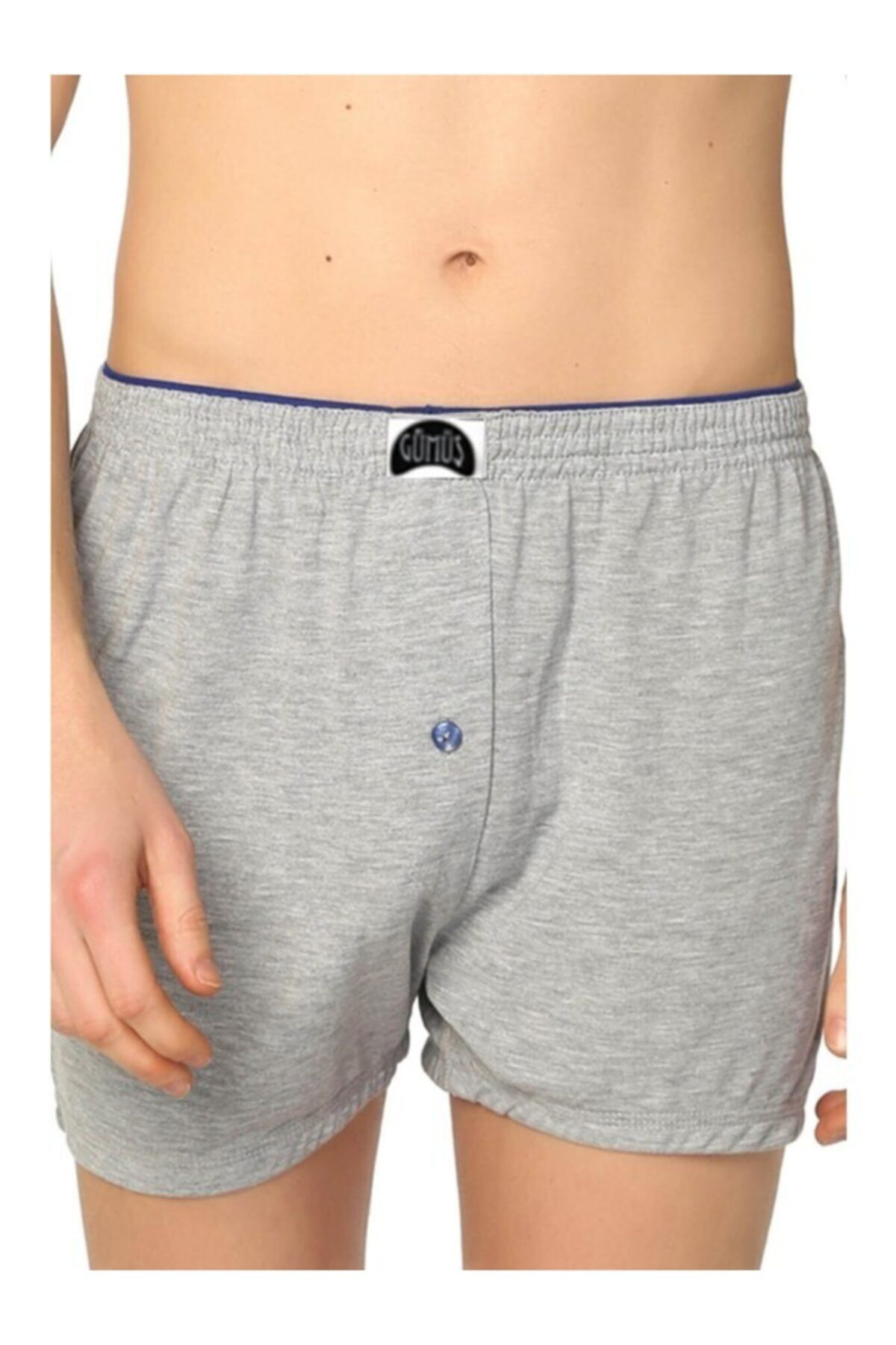 Gümüş 4020 Xl Beden 4 Lü Penye Boxer Siyah Gri Laciver Füme