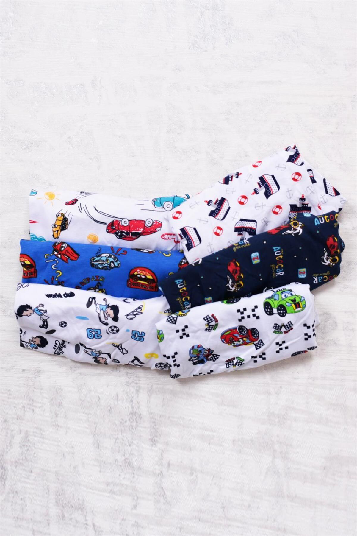 Gümüş 6'lı Erkek Çocuk Karışık Desenli Boxer