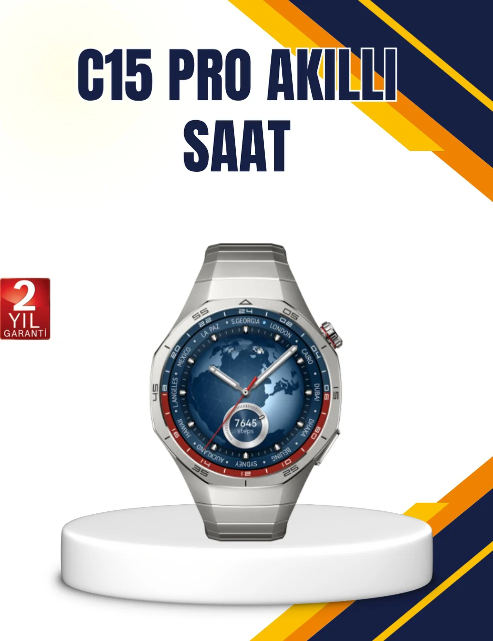 Gümüş Akıllı Saat 46mm Kasa