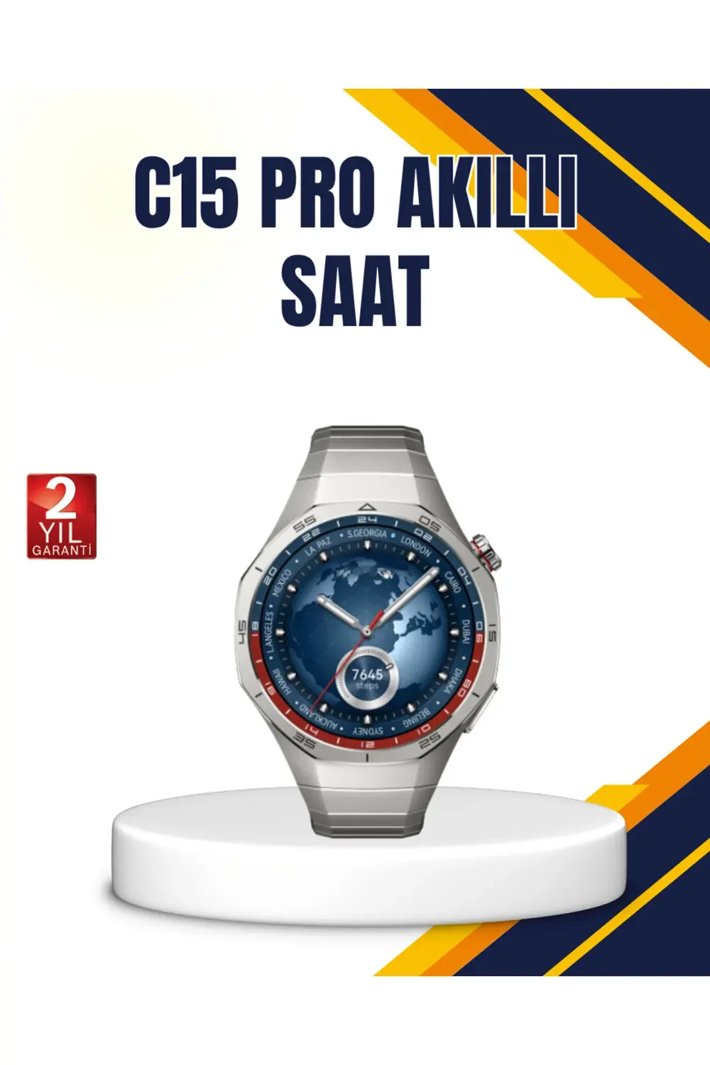 Gümüş Akıllı Saat 46mm Kasa
