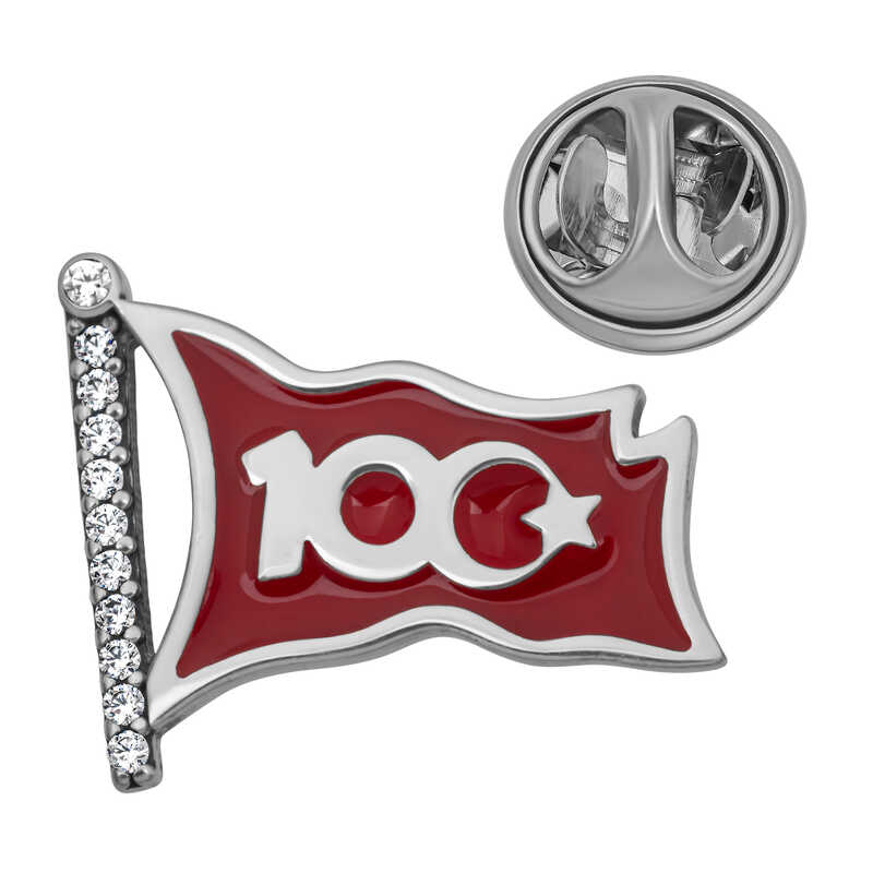 Stillove Gümüş Ay Yildiz 100.Yil Rozet Sl7122