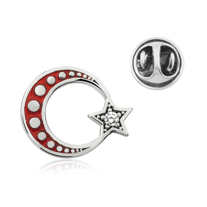Stillove Gümüş Ay Yildiz Rozet Sl3513