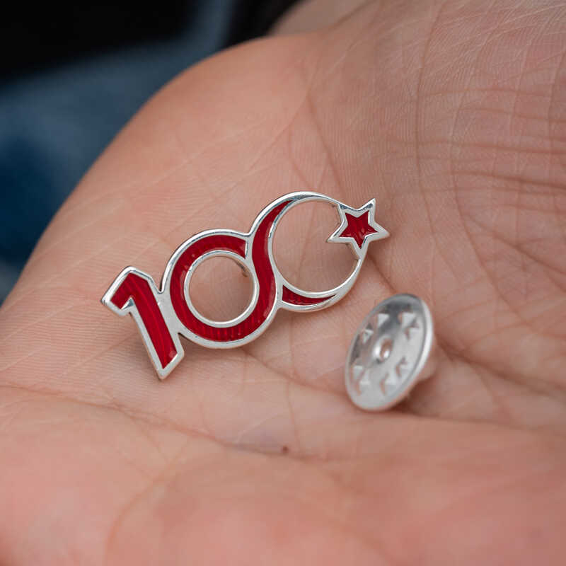 Stillove Gümüş Ay Yıldız 100.Yıl Rozet Sl6677