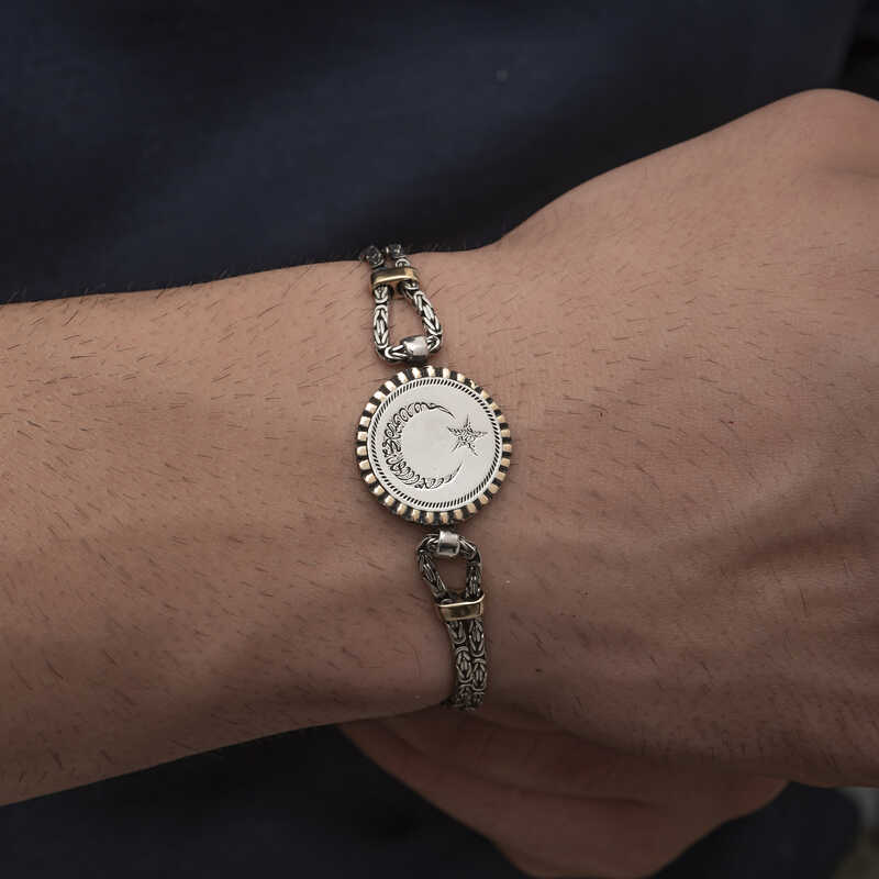 Stillove Gümüş Ay Yıldız Erkek Bileklik  Sl5670