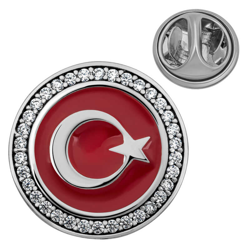 Gümüş Ay Yıldız Rozet  SL7125