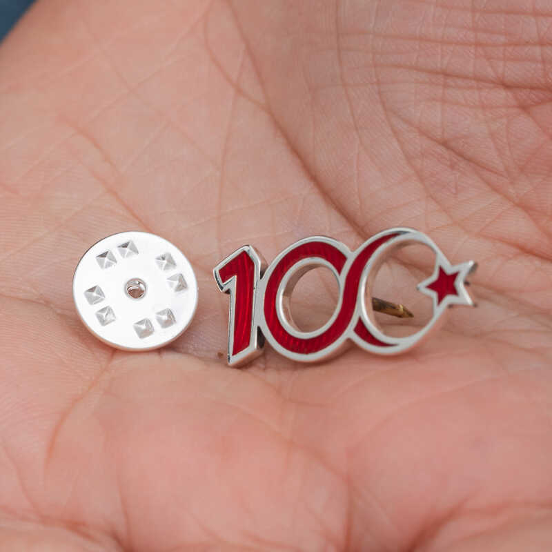 Stillove Gümüş Ay Yıldız 100.Yıl Rozet Sl6677