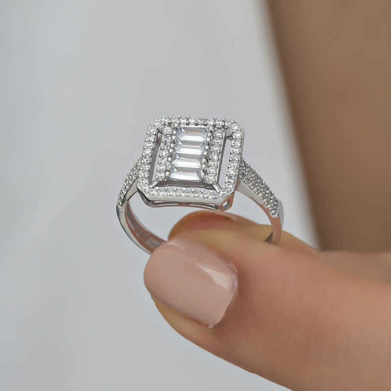 Stillove Gümüş Baget Kesim Kadın Yüzük Sl1247