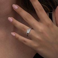 Stillove Gümüş Baget Taşlı Kadın Yüzük Sl6268 Stillove Gümüş Baget Taşlı Kadın Yüzük Sl6268