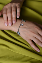 Tükkan Accessories Gümüş Balik Kaplumbağa Çiçek Figürlü Çelik Şans Bilekliği-Çebil13