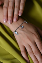 Tükkan Accessories Gümüş Balik Kaplumbağa Çiçek Figürlü Çelik Şans Bilekliği-Çebil13