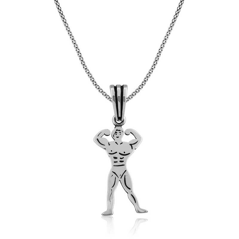 Gümüş Body Building Erkek Kolye SL3096 Gümüş Body Building Erkek Kolye SL3096