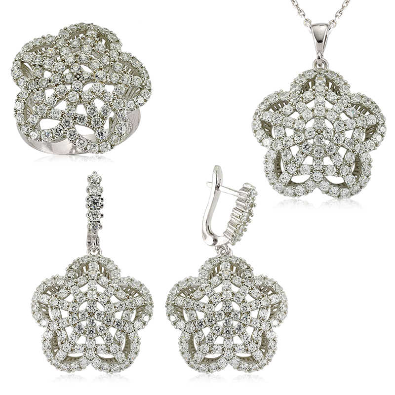 Stillove Gümüş Çiçek Bayan Set  Sl2304