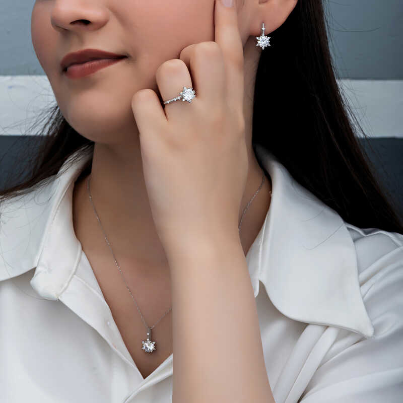 ​Gümüş Çiçek Desenli Kadın Set SL6158