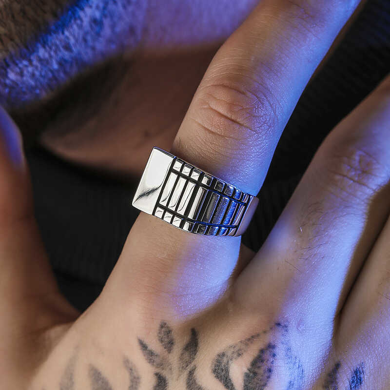 Stillove Gümüş Desenli Erkek Yüzük  Sl5781