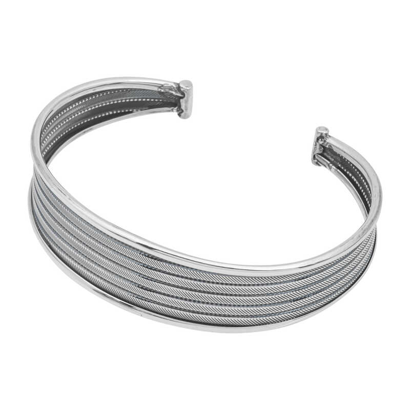 Stillove Gümüş Eskitme Desenli Kadin Bilezik Sl4965