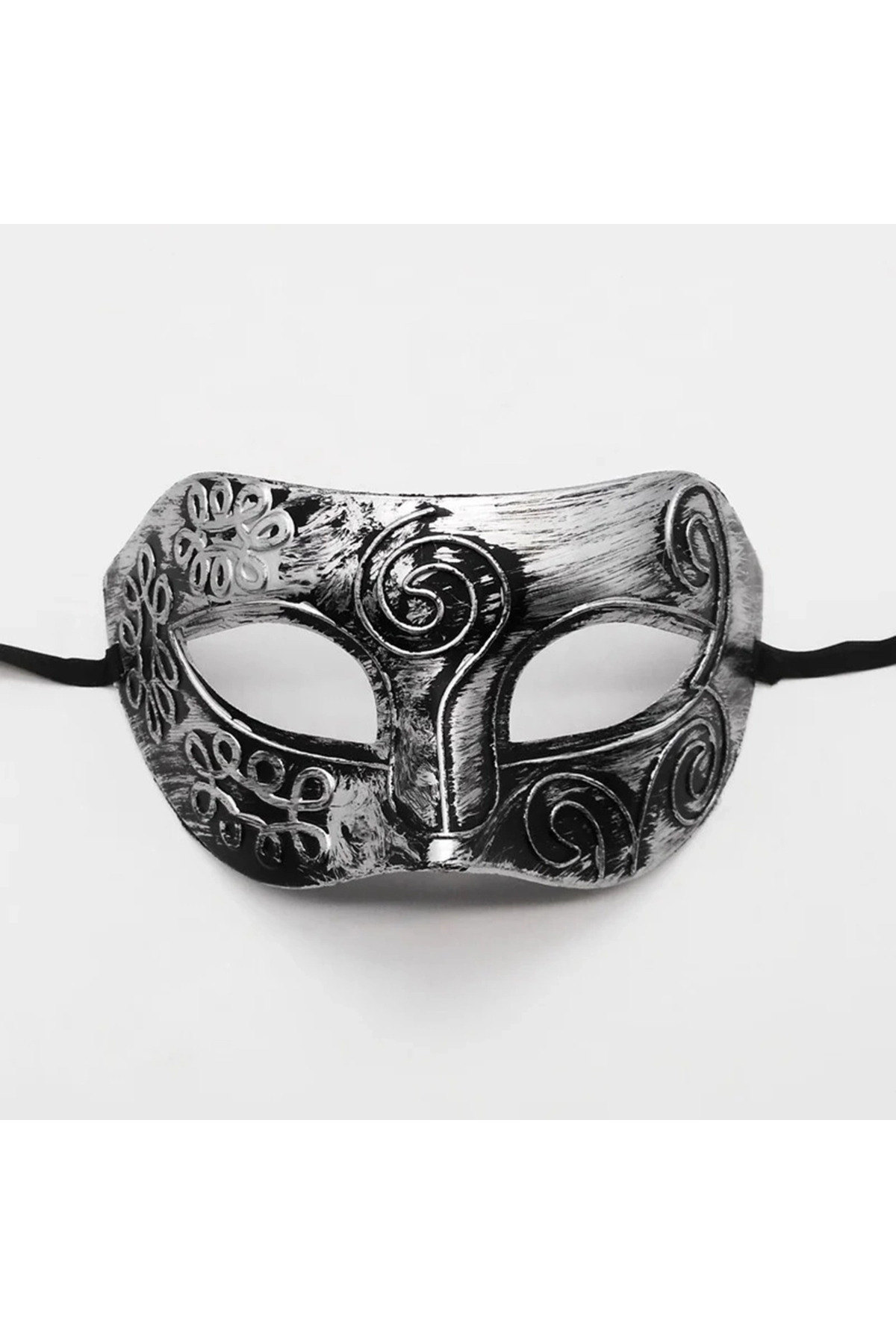 Gümüş Eskitme Yüz Maskesi - Antik Tarz Balo Maskesi - Lisinya
