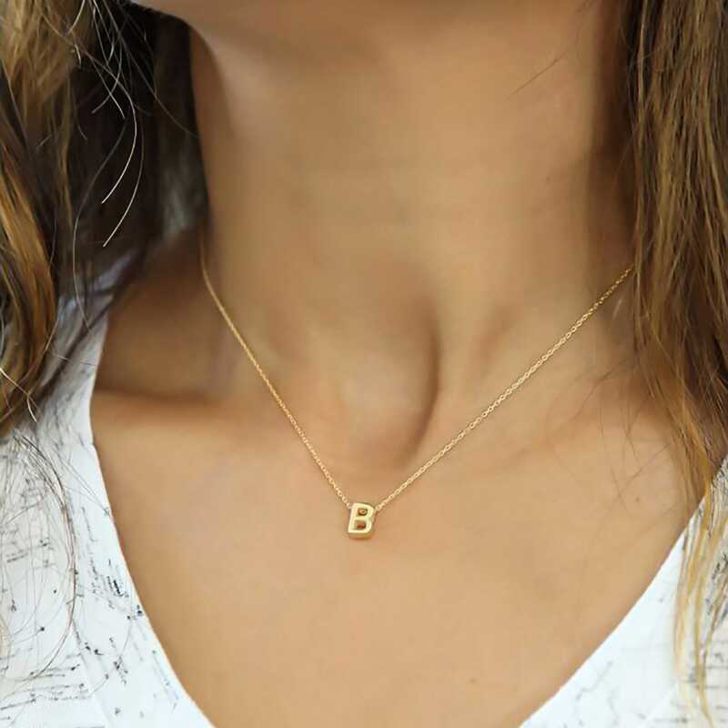 Gümüş Gold 3 Boyutlu B Harf Bayan Kolye SL4225 Gümüş Gold 3 Boyutlu B Harf Bayan Kolye SL4225