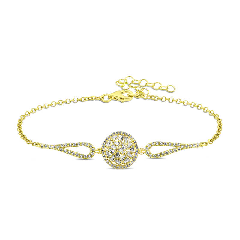 Gümüş Gold Baget Taşlı Bileklik SL3842 Gümüş Gold Baget Taşlı Bileklik SL3842