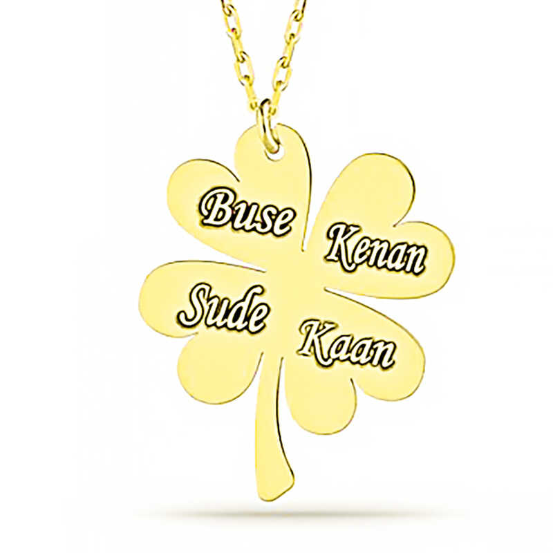 Gümüş Gold Dört Yaprak İsimli Yonca Bayan kolye SL4221 Gümüş Gold Dört Yaprak İsimli Yonca Bayan kolye SL4221