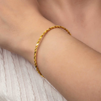 Stillove Gümüş Gold İkili Burgu Kadin Bilezik  Sl8020