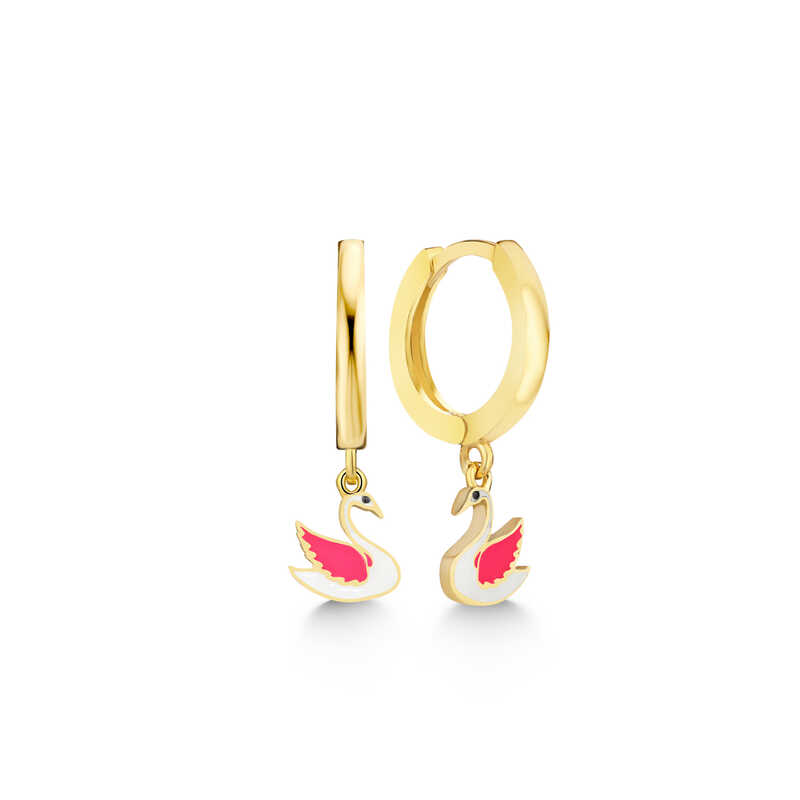 Stillove Gümüş Gold Kuğu Sallantılı Kadın Küpe Sl5464 Stillove Gümüş Gold Kuğu Sallantılı Kadın Küpe Sl5464