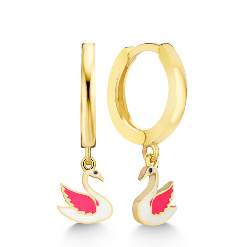 Stillove Gümüş Gold Kuğu Sallantılı Kadın Küpe Sl5464 Stillove Gümüş Gold Kuğu Sallantılı Kadın Küpe Sl5464