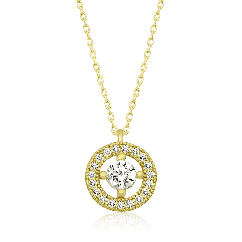 Gümüş Gold Minimal Yuvarlak Tektaş Kadın Kolye SL3802 Gümüş Gold Minimal Yuvarlak Tektaş Kadın Kolye SL3802