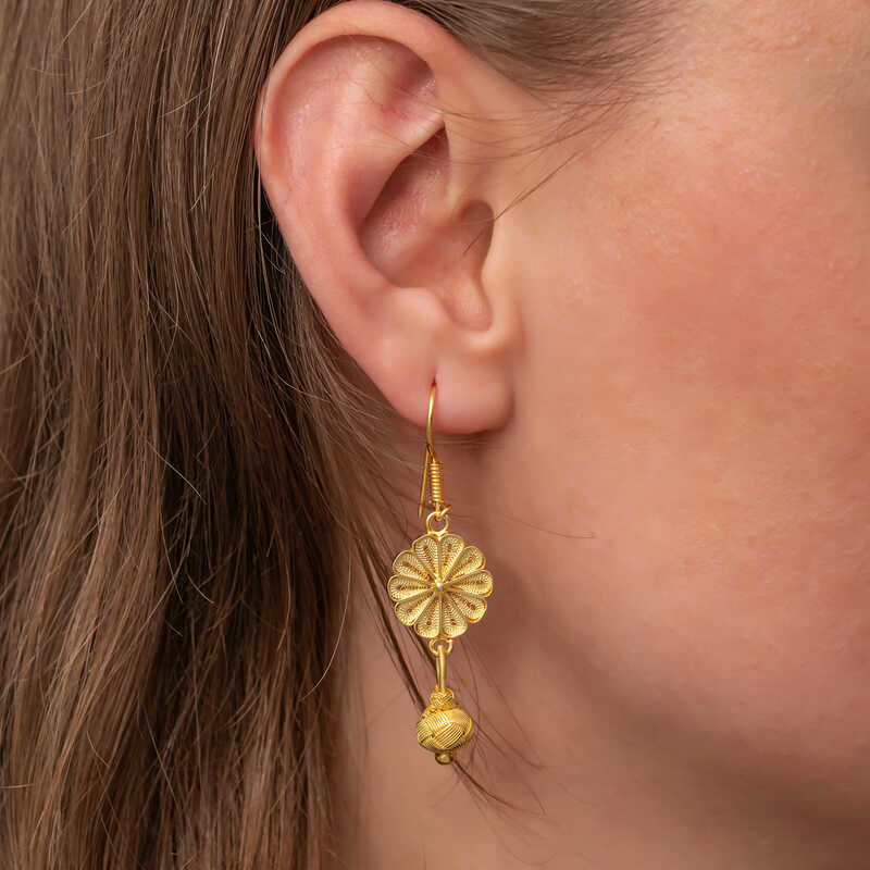 Gümüş Gold Sallantılı Trabzon Kazaz Kadın Küpe SL7283 Gümüş Gold Sallantılı Trabzon Kazaz Kadın Küpe SL7283