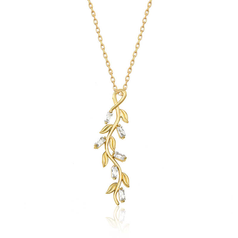 Gümüş Gold Sarmaşık Bayan Kolye SL3627 Gümüş Gold Sarmaşık Bayan Kolye SL3627