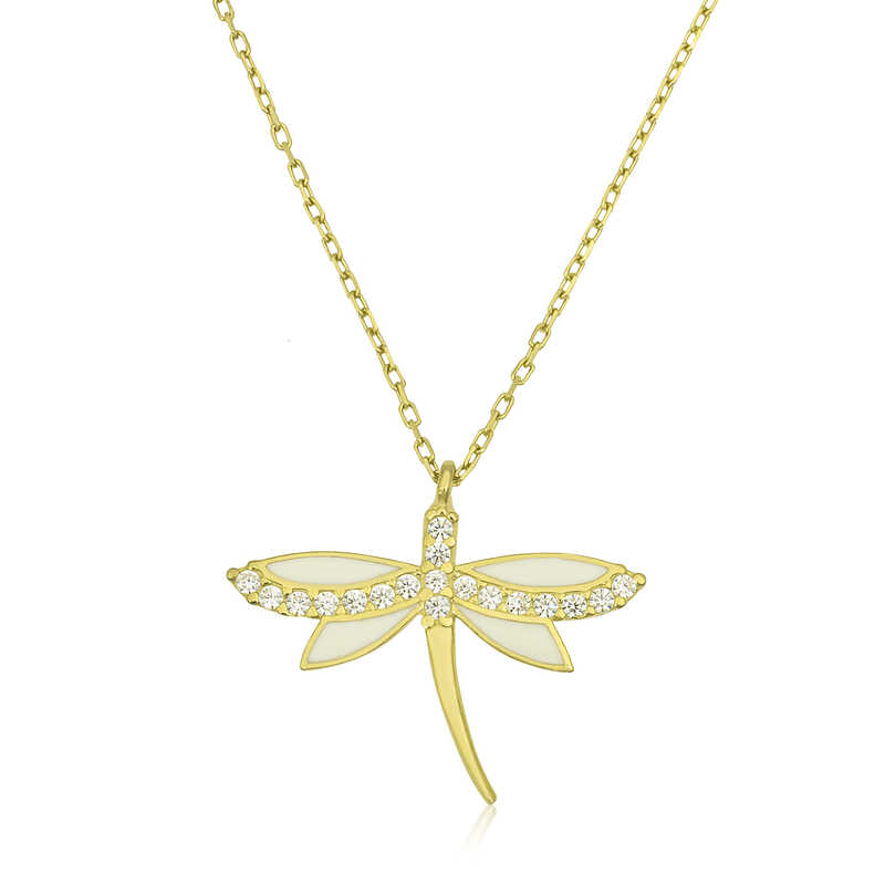 Gümüş Gold Yusufçuk Bayan Kolye SL4567