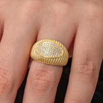 Gümüş Gold Zirkon Taşlı Kadın Yüzük SL7289 Gümüş Gold Zirkon Taşlı Kadın Yüzük SL7289