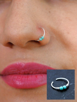 GÜMÜŞ İKİ TURKUAZ TAŞ VE YAY DETAY HIZMA 925 AYAR HIZMA-HIZMA47