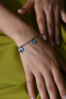 Tükkan Accessories Gümüş Kalp Yonca Figür Çelik Şans Bilekliği-Çebil15