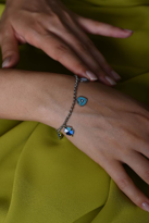 Tükkan Accessories Gümüş Kalp Yonca Figür Çelik Şans Bilekliği-Çebil15