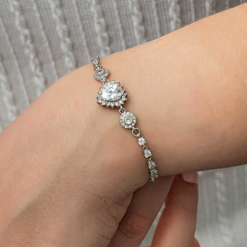 Stillove Gümüş Kalpli Su Yolu Kadın Bileklik Sl7389 Stillove Gümüş Kalpli Su Yolu Kadın Bileklik Sl7389