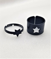 GÜMÜŞ KAPLAMA AYARLANABİLİR YILDIZ FİGÜR ARKADAŞ SEVGİLİ ÇİFT YÜZ