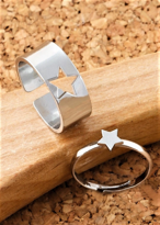 GÜMÜŞ KAPLAMA AYARLANABİLİR YILDIZ FİGÜR ARKADAŞ SEVGİLİ ÇİFT YÜZ