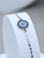 GÜMÜŞ KAPLAMA ZİRKON TAŞ İŞLEME NAZAR BONCUK BİLEKLİK-BİLEKLİK21