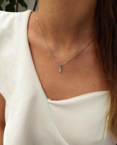 GÜMÜŞ KAPLAMA ZİRKON TAŞ KOLYE-ZİKOLİF38