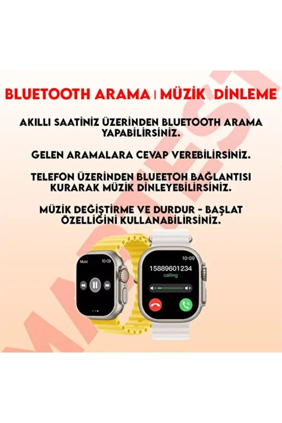 Gümüş Kasa ve Turuncu Silikon Kordonlu Akıllı Saat, Nabız ve Uyku Takibi Özellikli