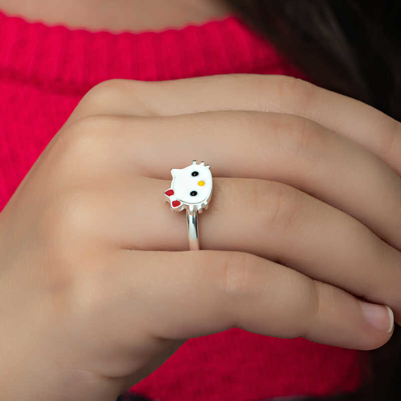 Stillove Gümüş Kedi Çocuk Kız Yüzük  Sl5762