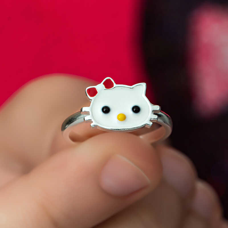 Stillove Gümüş Kedi Çocuk Kız Yüzük  Sl5762