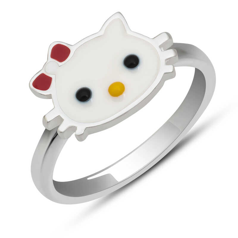 Stillove Gümüş Kedi Çocuk Kız Yüzük  Sl5762