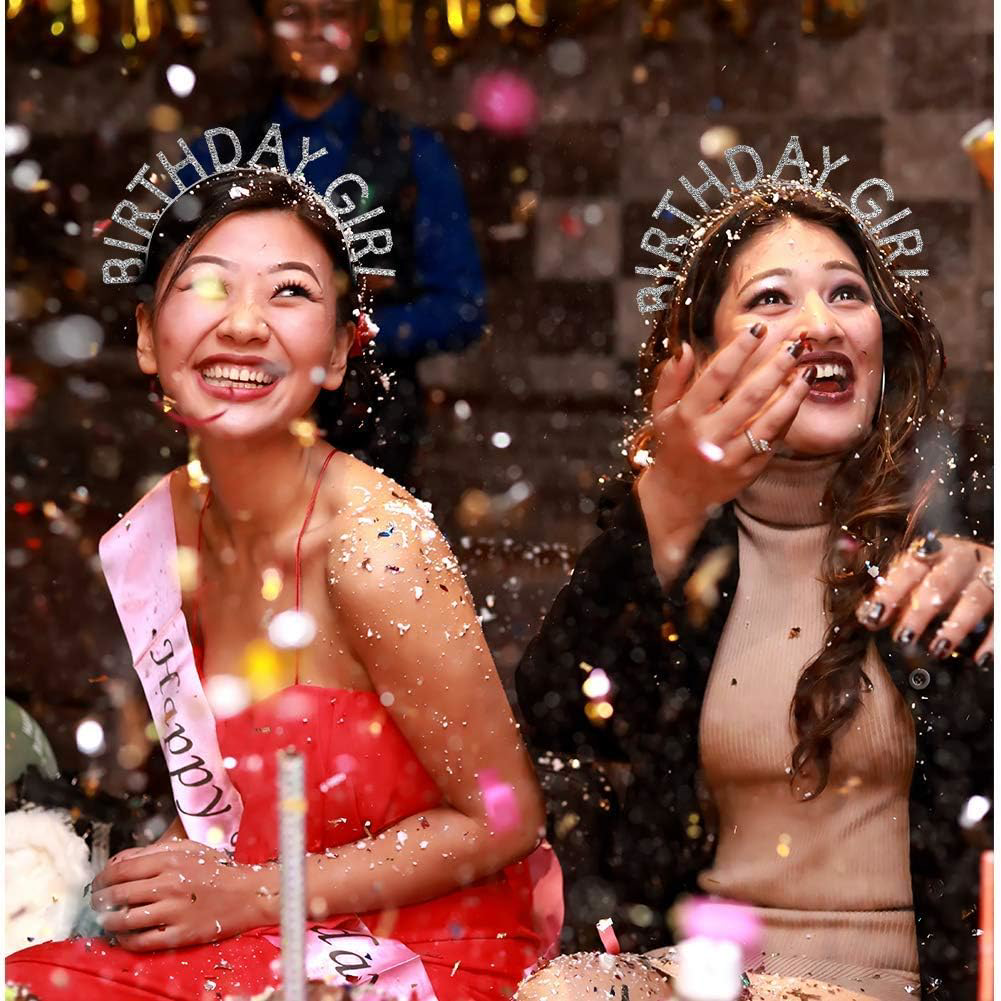 Gümüş Kristal Taşlı Birthday Girl Doğum Günü Tacı İthal Ürün A Ka