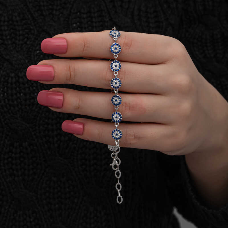 Stillove ​Gümüş Nazar Boncuklu Kadın Bileklik  Sl6992